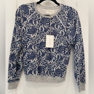 NWT THE GREAT. Floral Shrunken Sweatshirt